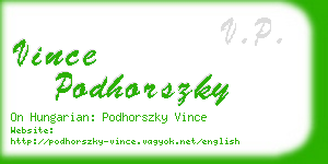 vince podhorszky business card